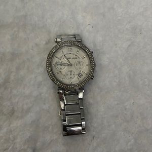Michael Kors Parker Stainless Steel Watch With Glitz Accents